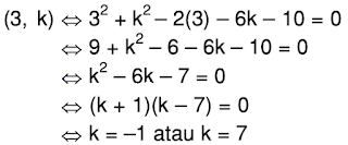 K Terletak Pada Lingkaran X2 Y2 2x 6y 10 0 Tutorialkita